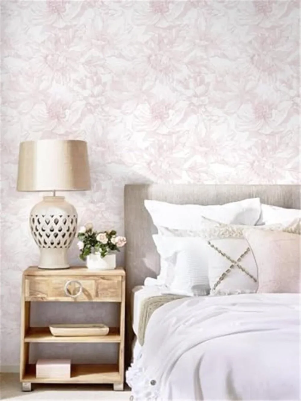 Boho Floral Peel Stick Wallpaper White Pink Removable Self Adhesive Vinyl Decor